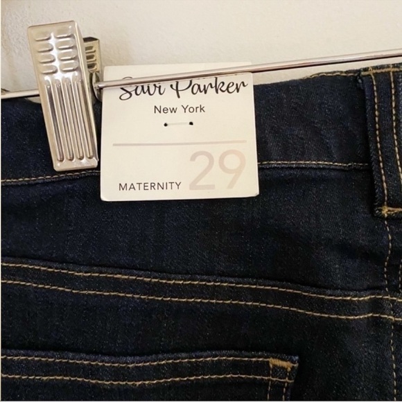 Savi Parker Maternity Jeans Size 29 NEW Dark Blue Wash Low Panel Stretch Waist - Picture 8 of 8